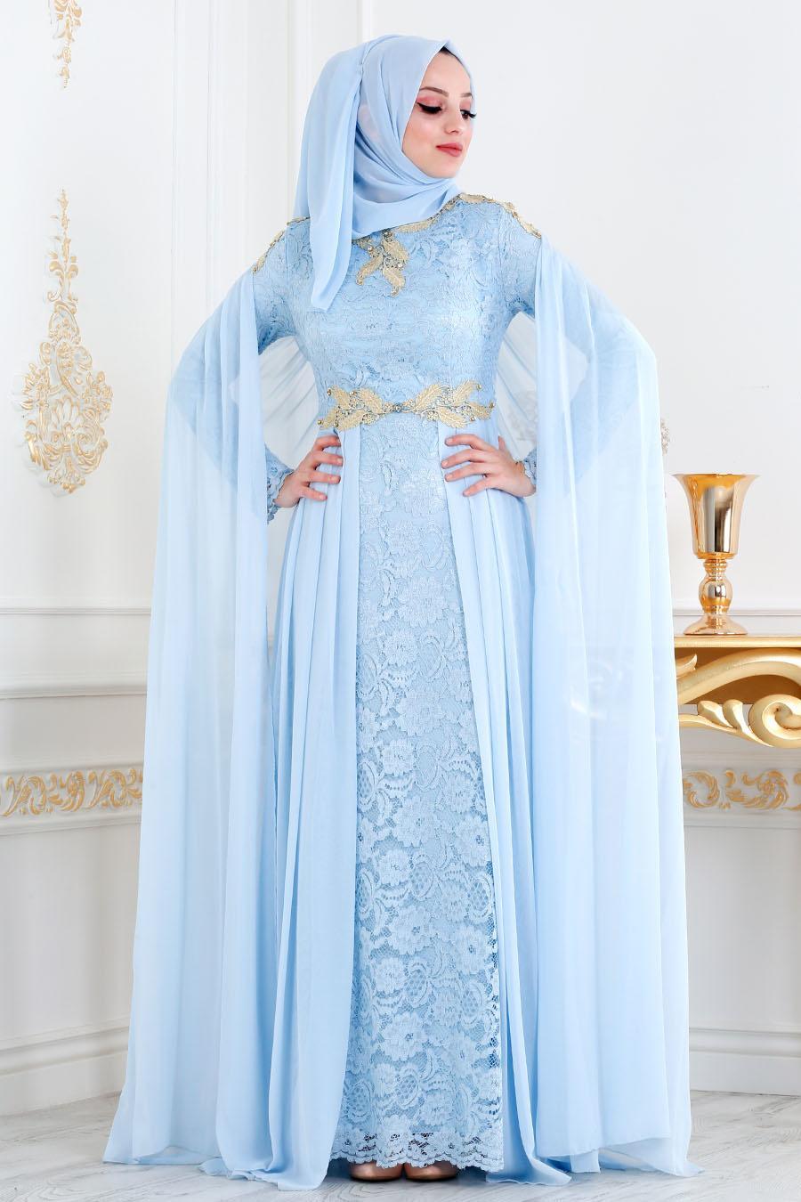 baby blue hijab dress