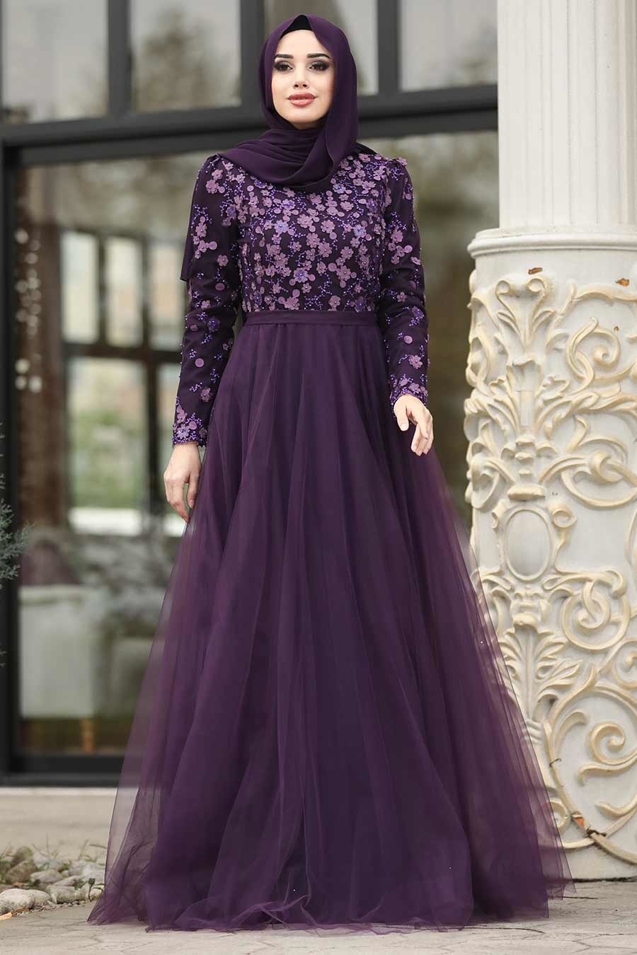 purple dress hijab