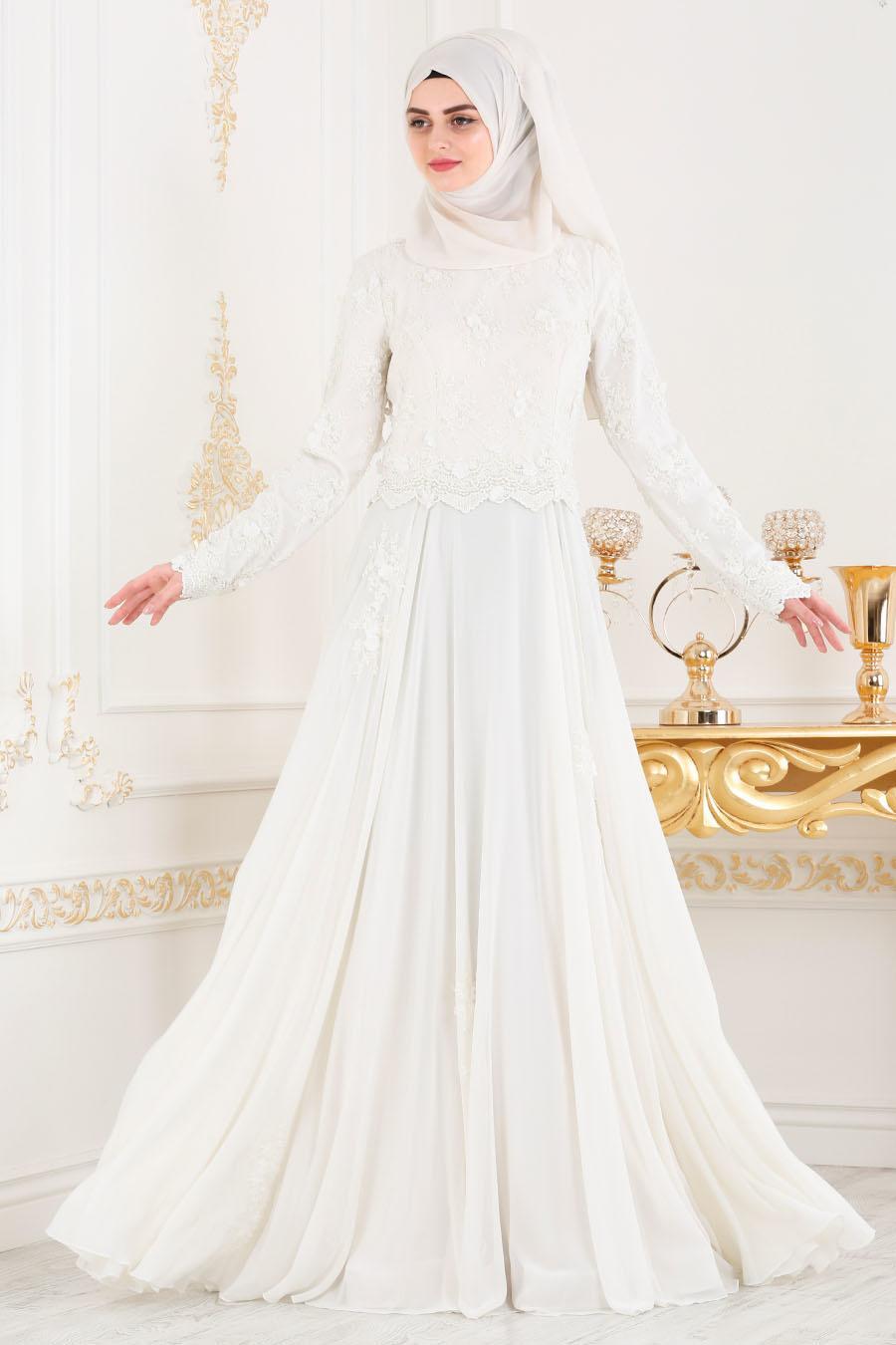hijab white dress