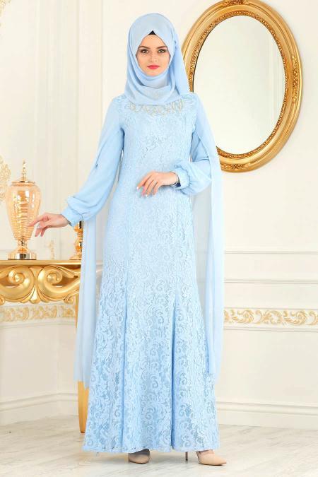 baby blue hijab dress