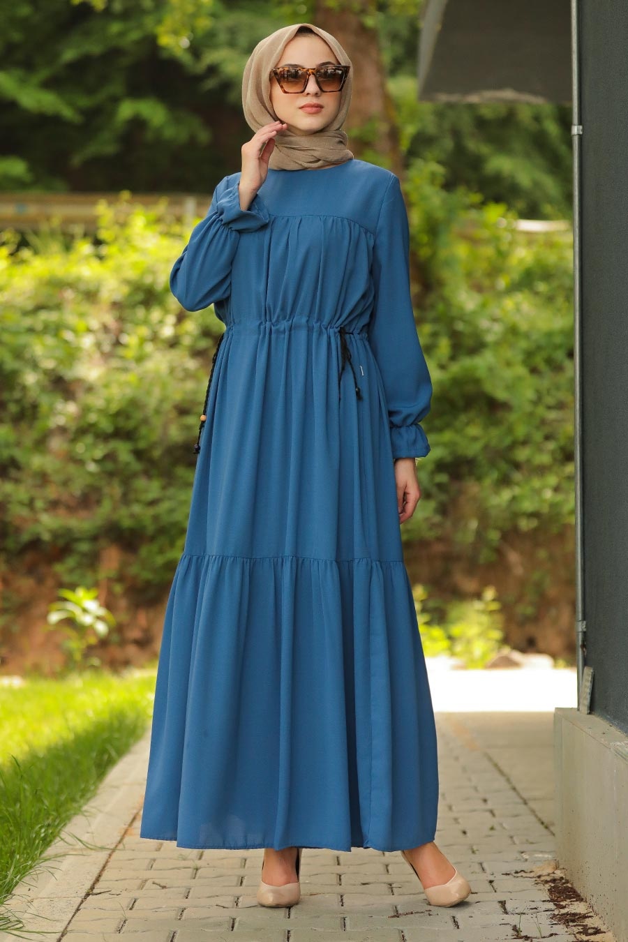  Indigo  Bleu  Nayla Collection Robe  Hijab 19093IM 