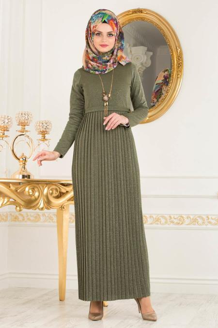 Kaki Nayla Collection Robe Hijab 8244hk Tesetturisland Com