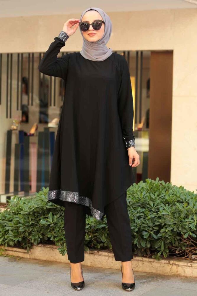 Nayla Collection Tunik Pantolon Siyah Tesettur Takim 1039s Tesetturisland Com