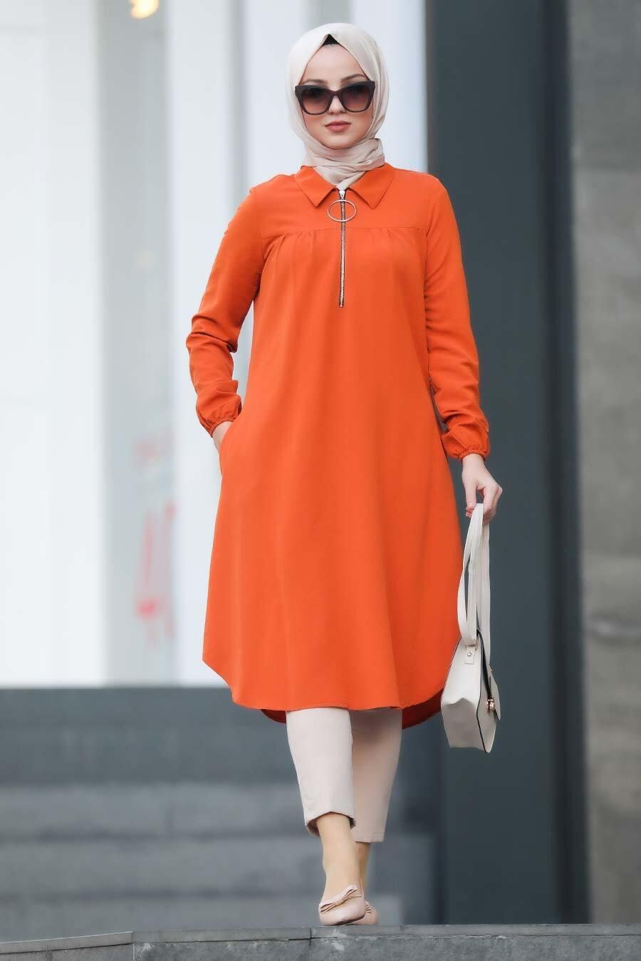 orange hijab outfit