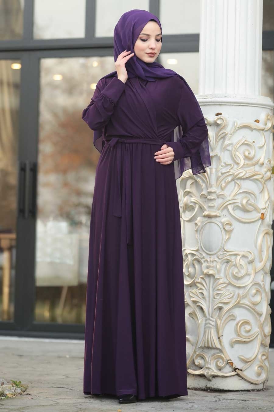 purple hijab outfit