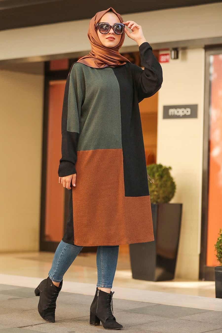 Neva Style Siyah Tesettur Triko Tunik 131s Tesetturisland Com