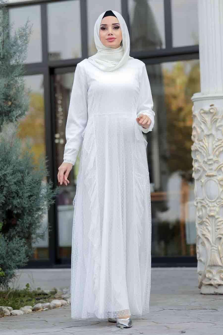 hijab white dress
