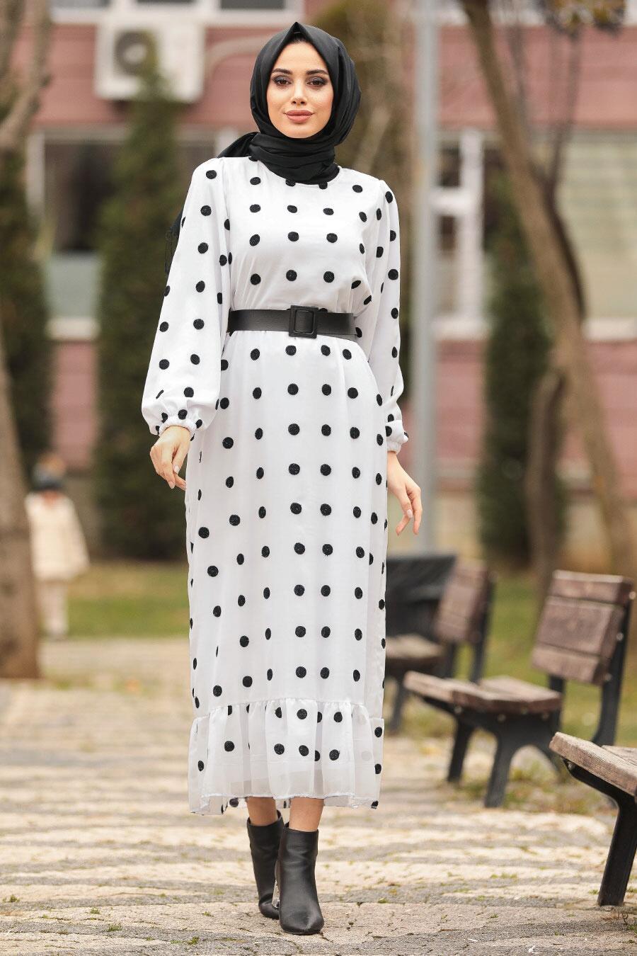 white dress hijab style