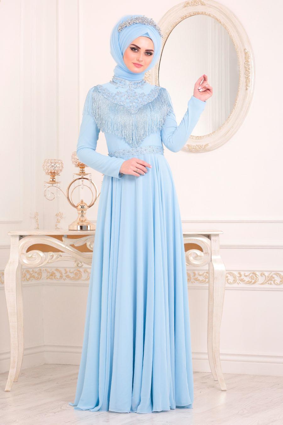 baby blue hijab dress