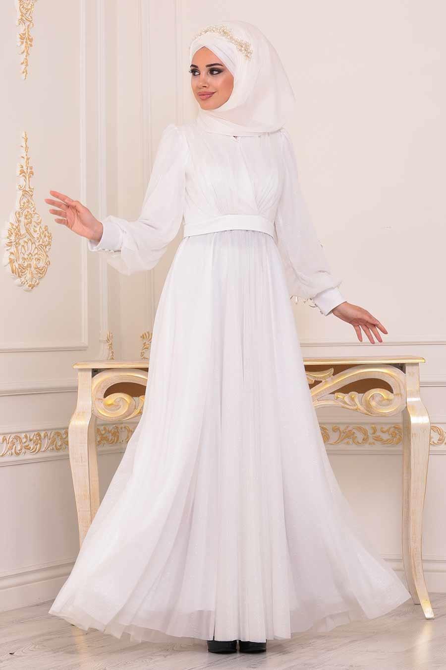 hijab white dress